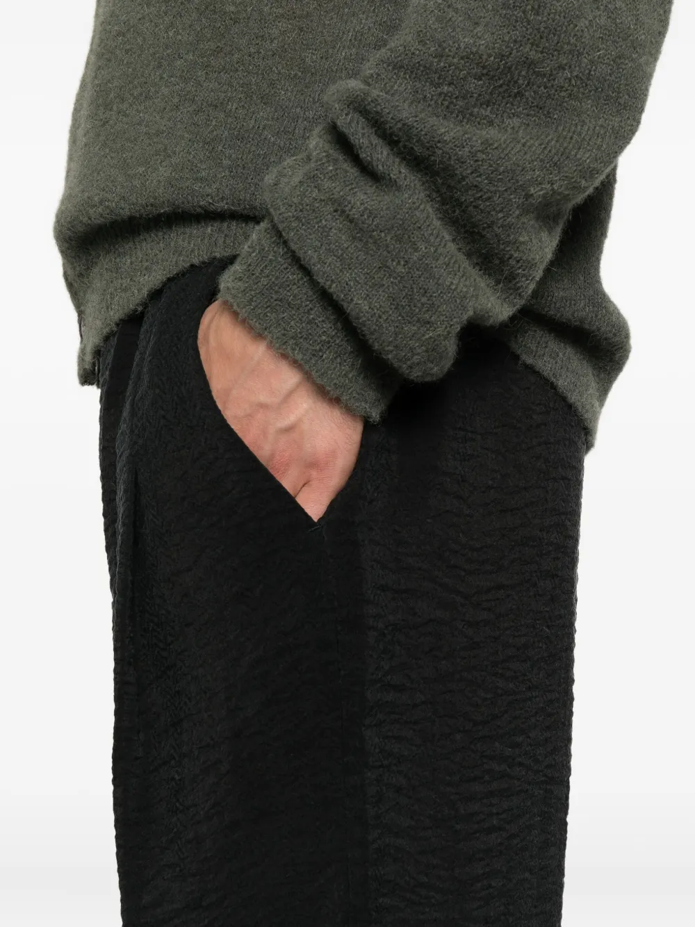 Giorgio Armani elastic-waistband trousers Zwart