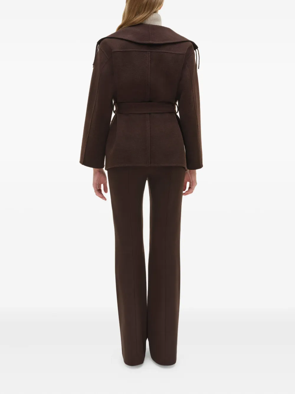Simkhai Fringe-trimmed Coat In Brown