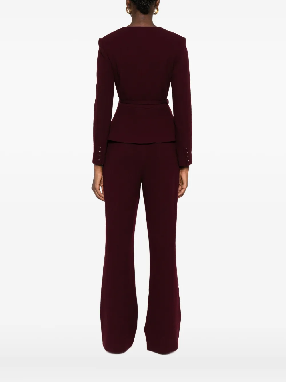 Roland Mouret Belted Wrap Jacket In Red