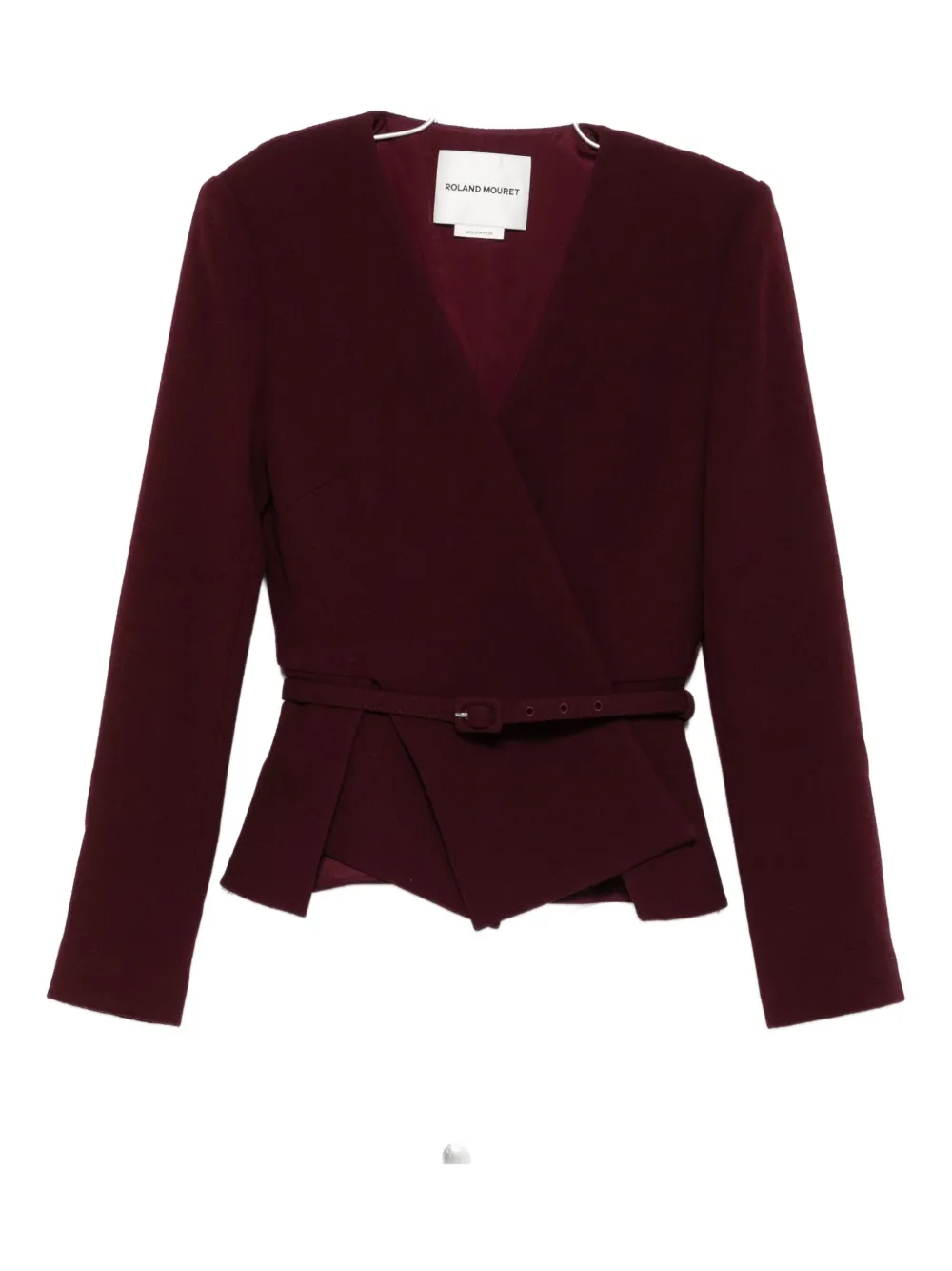 Roland Mouret Belted Wrap Jacket In Red