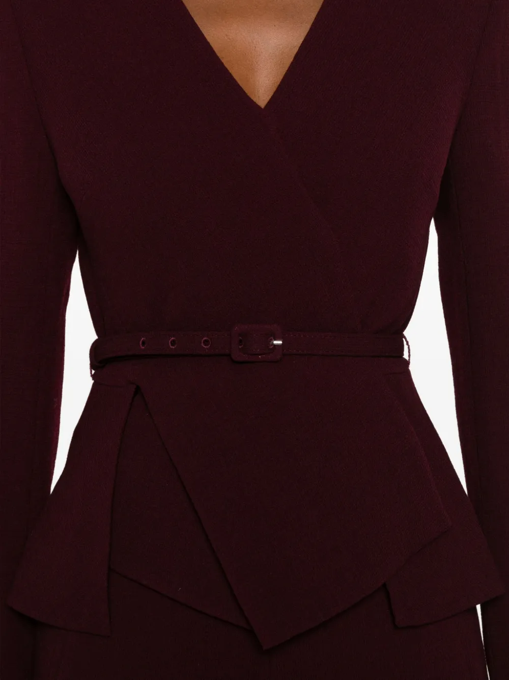 Roland Mouret Belted Wrap Jacket In Red