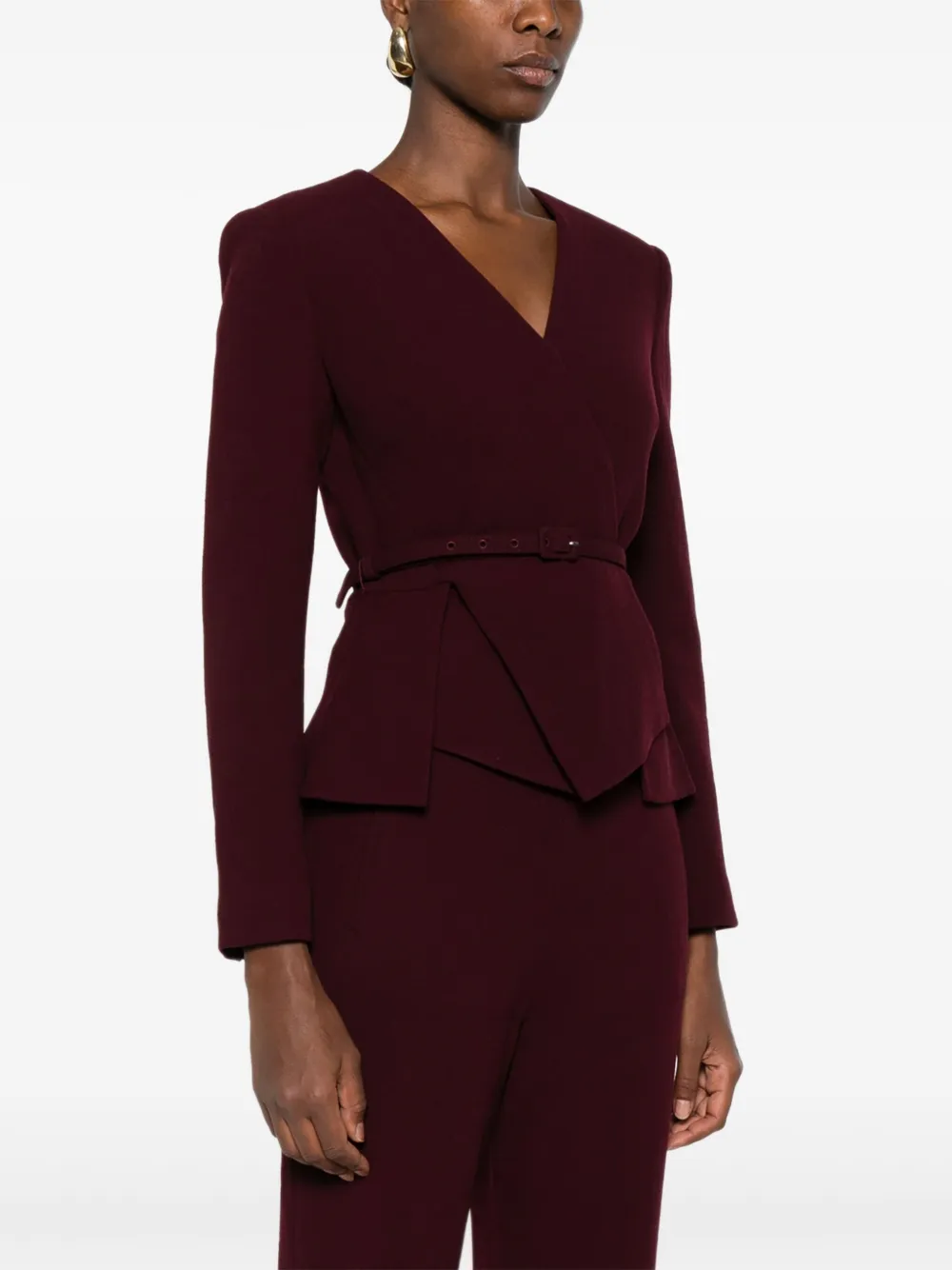  Roland Mouret Belted Wrap Jacket - Red 