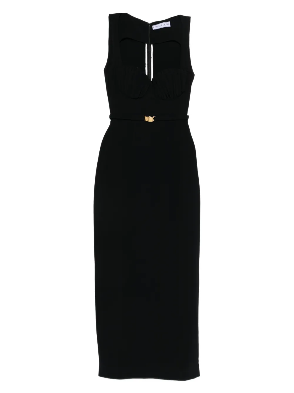 Rowen Rose Belt-detail Maxi Dress In Black