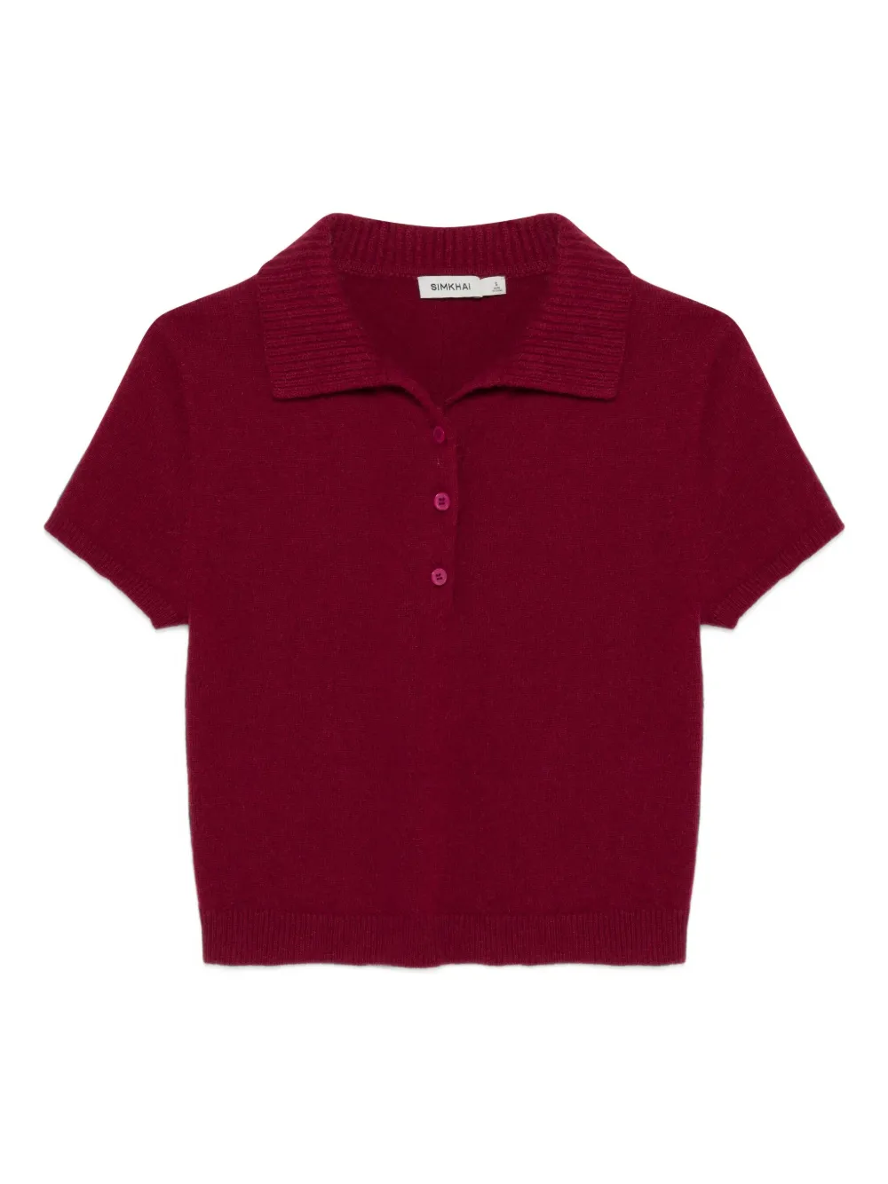 Simkhai Short-sleeve Polo Top In Red
