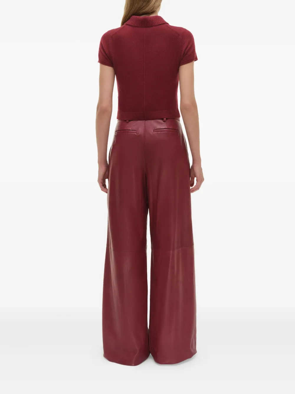 Simkhai Short-sleeve Polo Top In Red