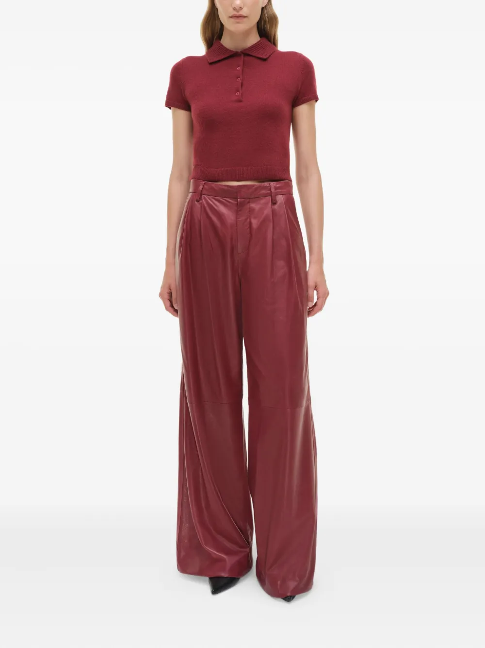 Simkhai short-sleeve polo top - Rood