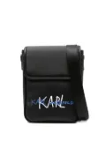 Karl Lagerfeld logo-print messenger bag - Black