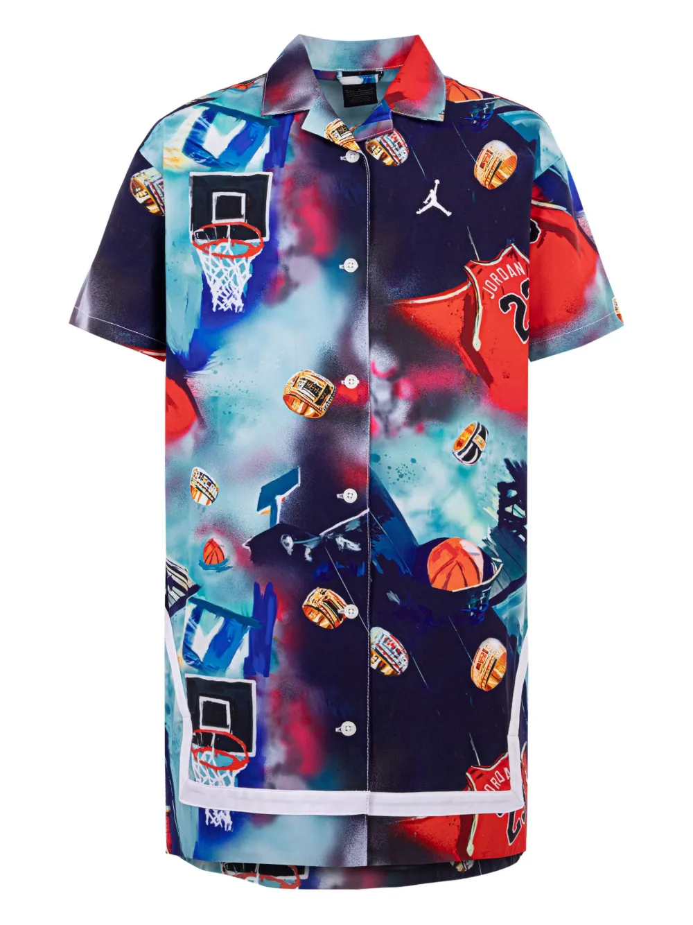Jordan Kids graphic-print shirt dress Blauw
