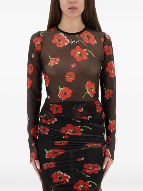 MOSCHINO JEANS floral-print top