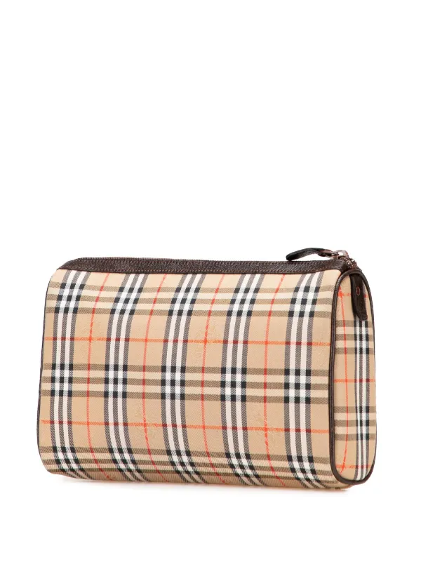 Wristlet Burberry Haymarket Check Clutch Bag Burberry Pre-Owned