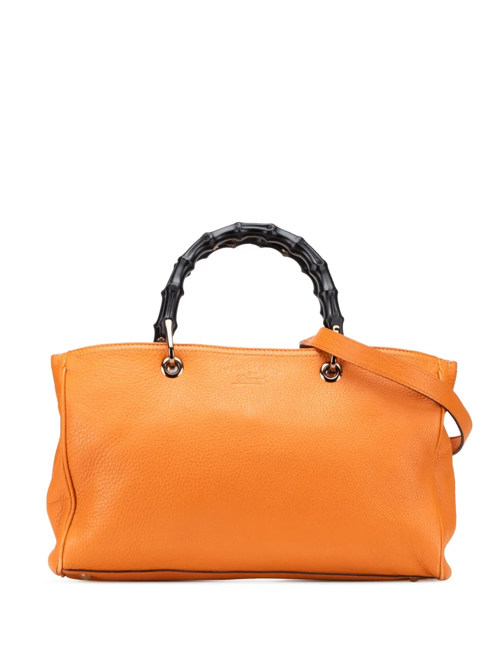 Gucci Pre-Owned 2016-2025 ミディアム カーフスキン バンブー ショッパー サッチェルバッグ - オレンジ Gucci Pre-Owned 2016-2025 ミディアム カーフスキン バンブー ショッパー サッチェルバッグ - オレンジ