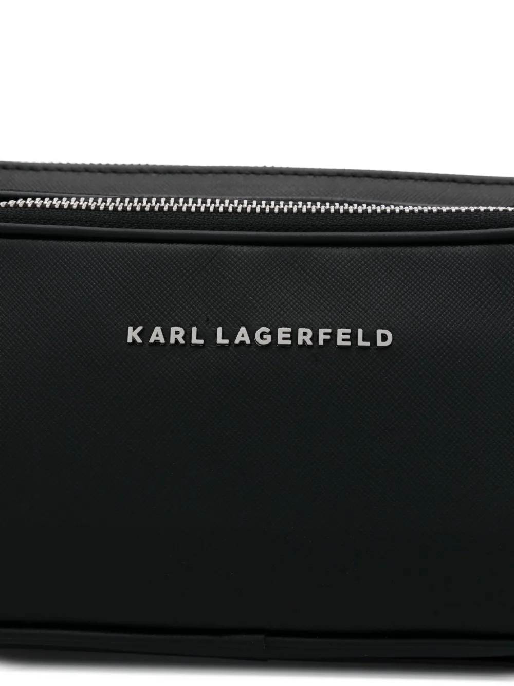 Karl Lagerfeld Leren clutch met ritssluiting Zwart