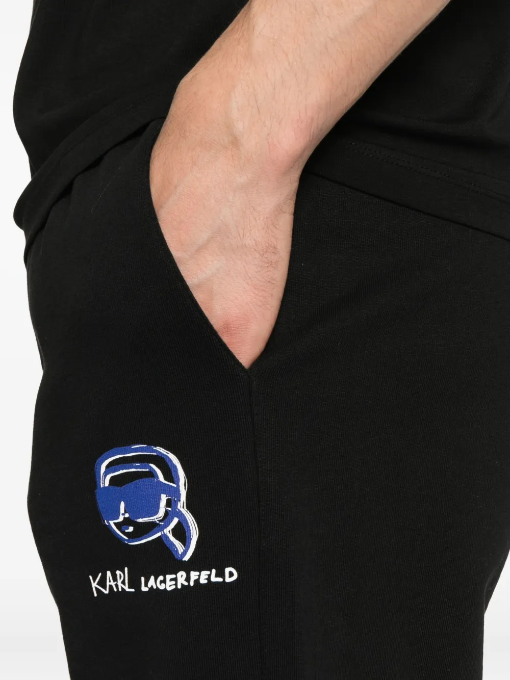 Karl Lagerfeld embroidered logo sweatpants Zwart