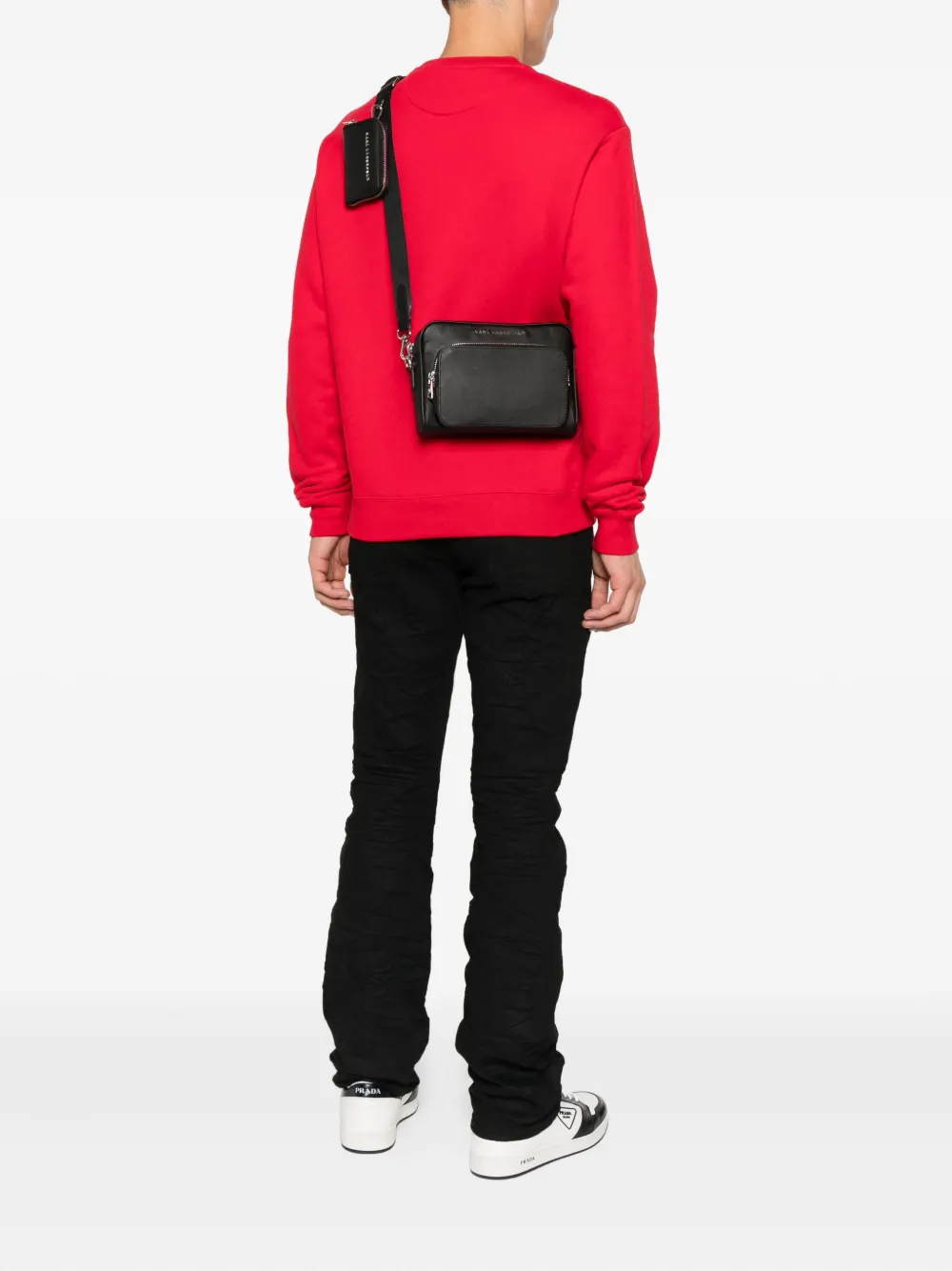 Karl Lagerfeld zipped shoulder bag - Zwart