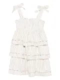 ZIMMERMANN Kids Rhiannon rainbow-stripe tiered-ruffle dress - White