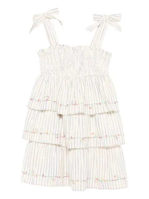 ZIMMERMANN Kids Rhiannon rainbow-stripe tiered-ruffle dress