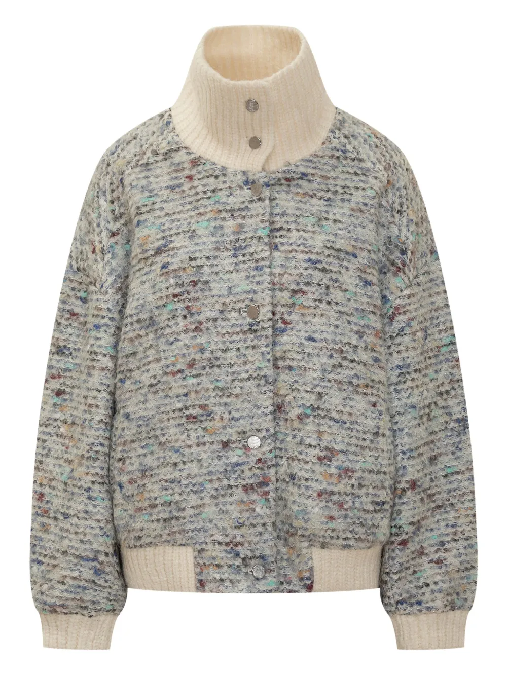 IRO Simone gebreid jack met hoge hals Beige