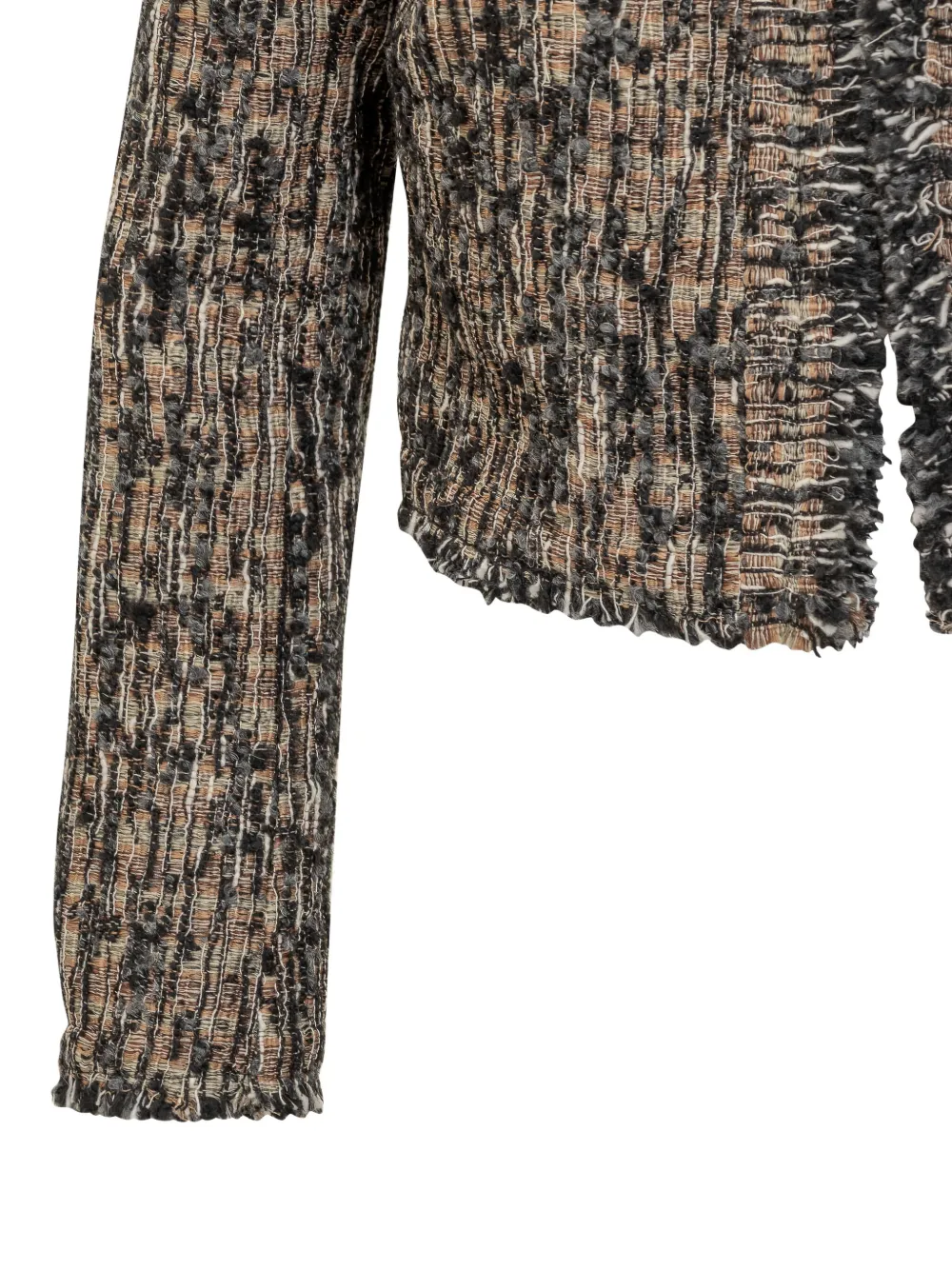IRO Carlia tweed jack met franje Beige
