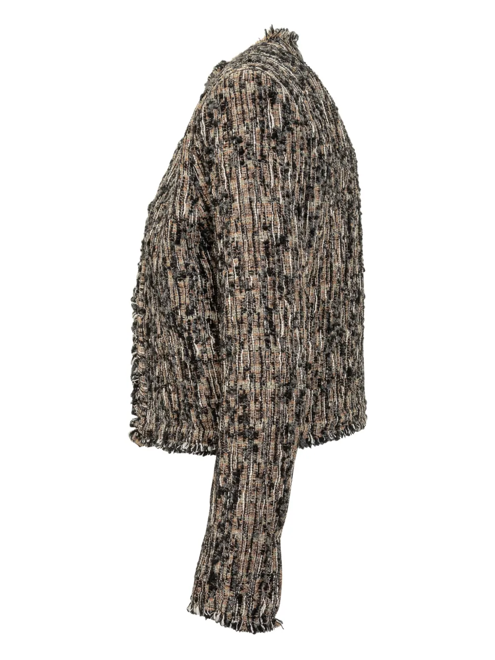 IRO Carlia tweed jack met franje Beige