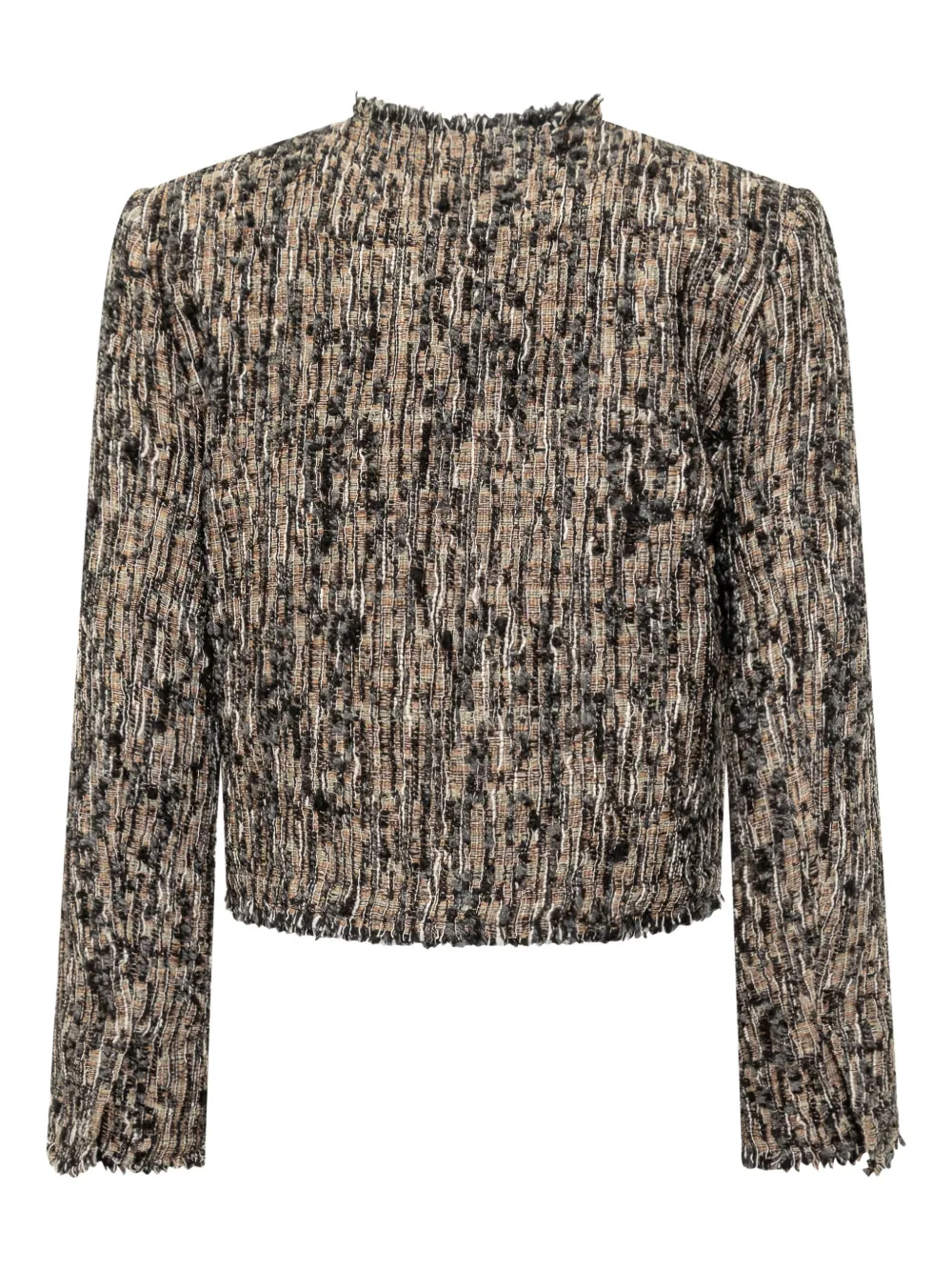 IRO Carlia tweed jack met franje Beige