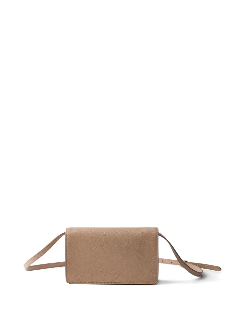 Prada Mini-tas met drukslot van saffiano leer Bruin