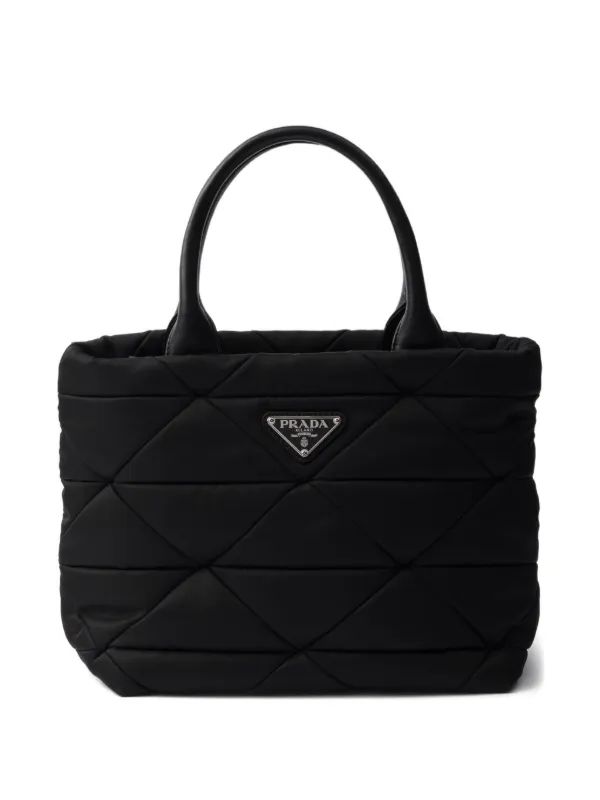 Prada Small Re-Nylon Padded Tote Bag Black FARFETCH IN