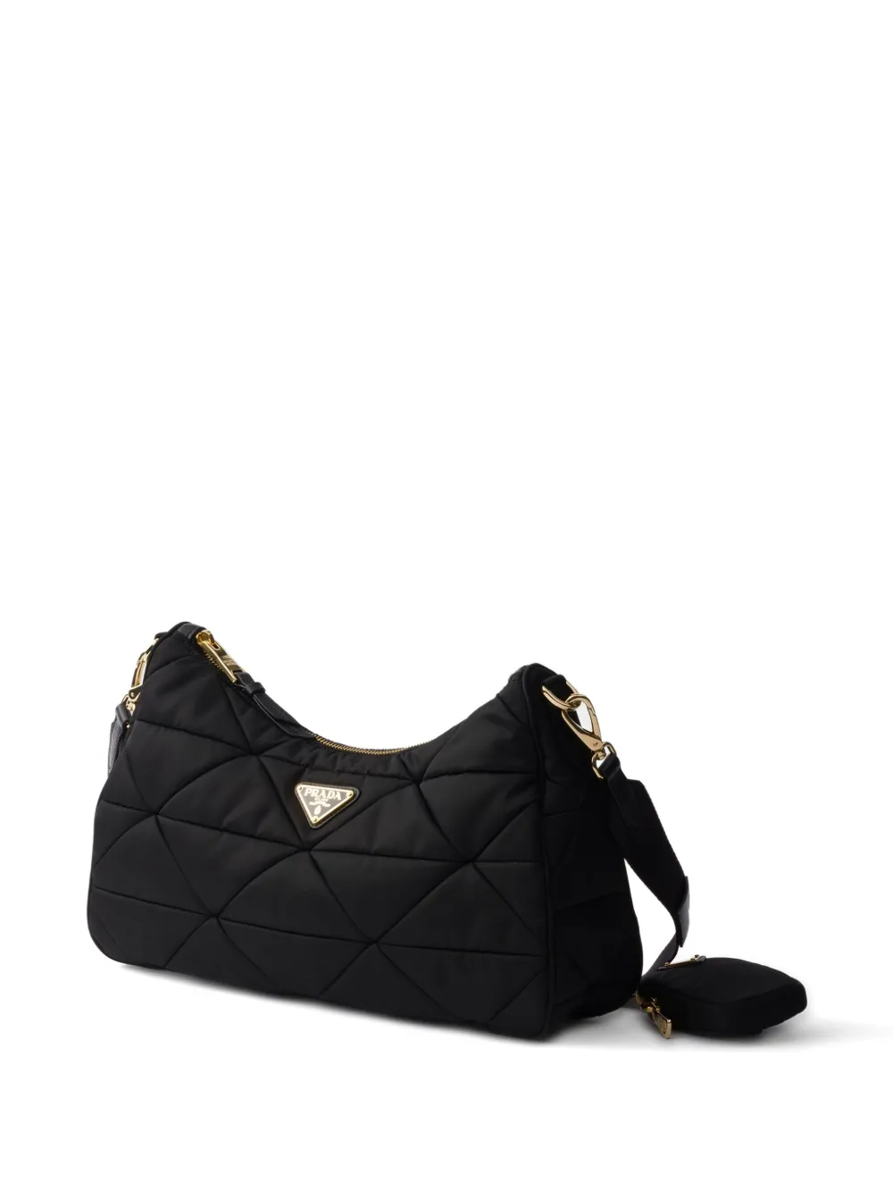 Prada padded logo shoulder bag - Zwart