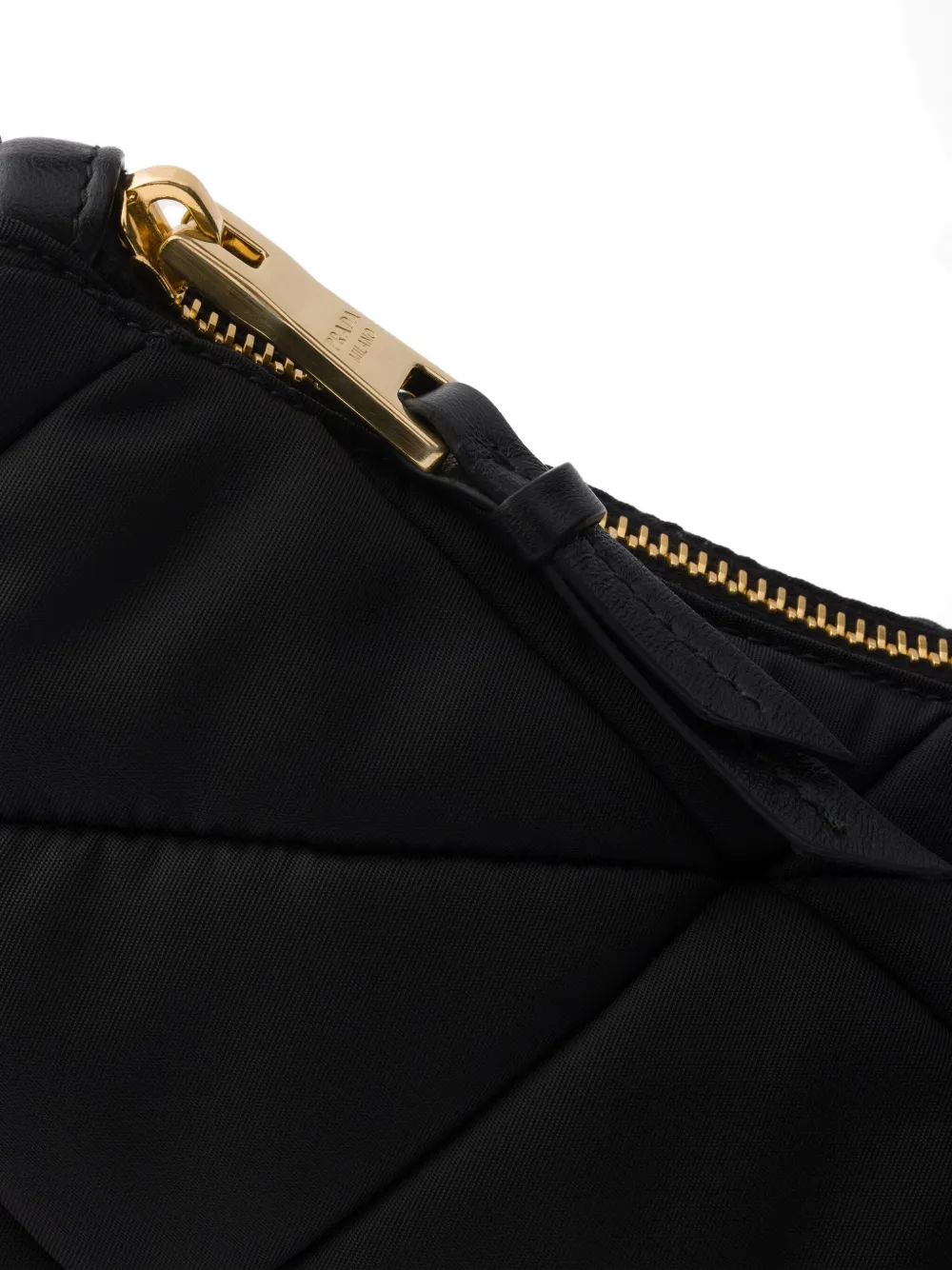 Prada padded logo shoulder bag Zwart