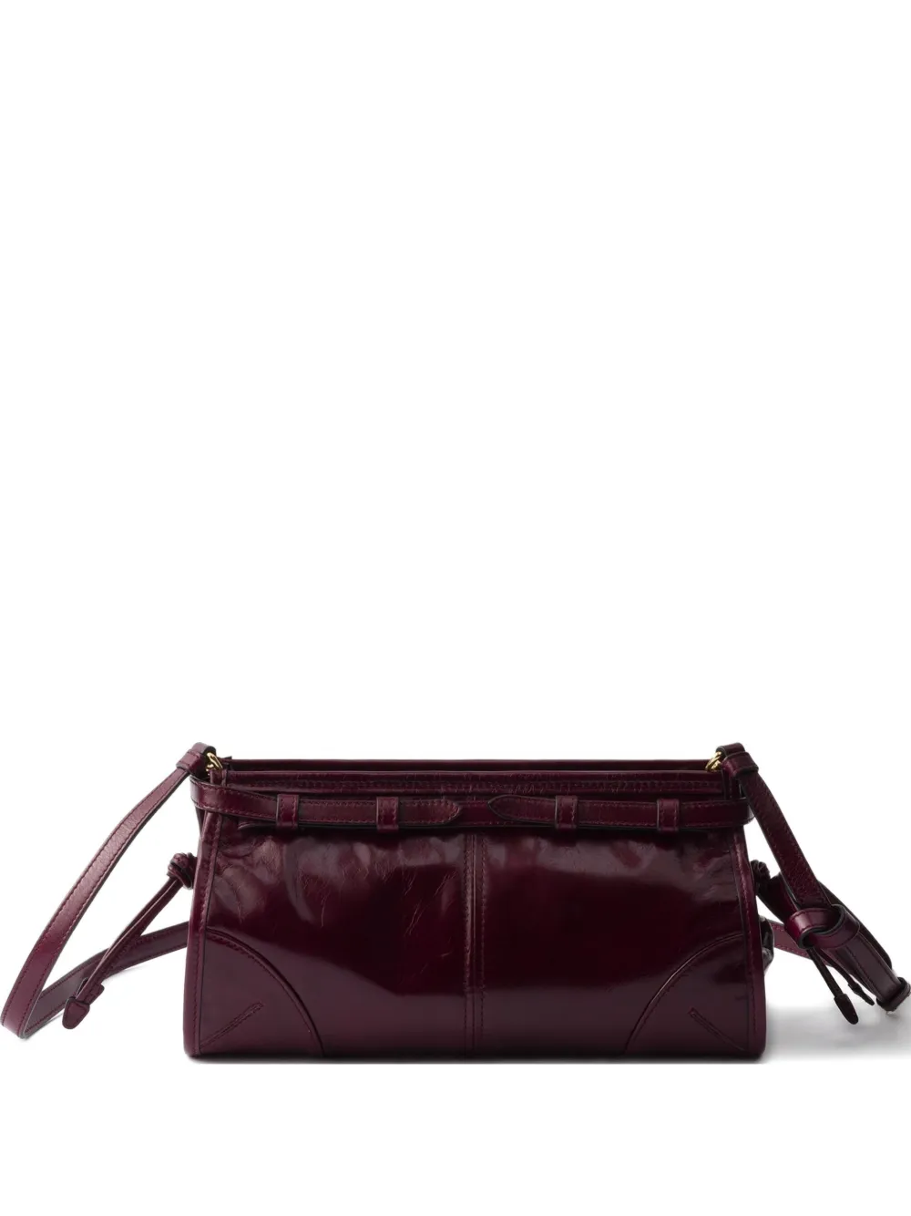 Prada Bonnie buckle-fastening leather shoulder bag Rood