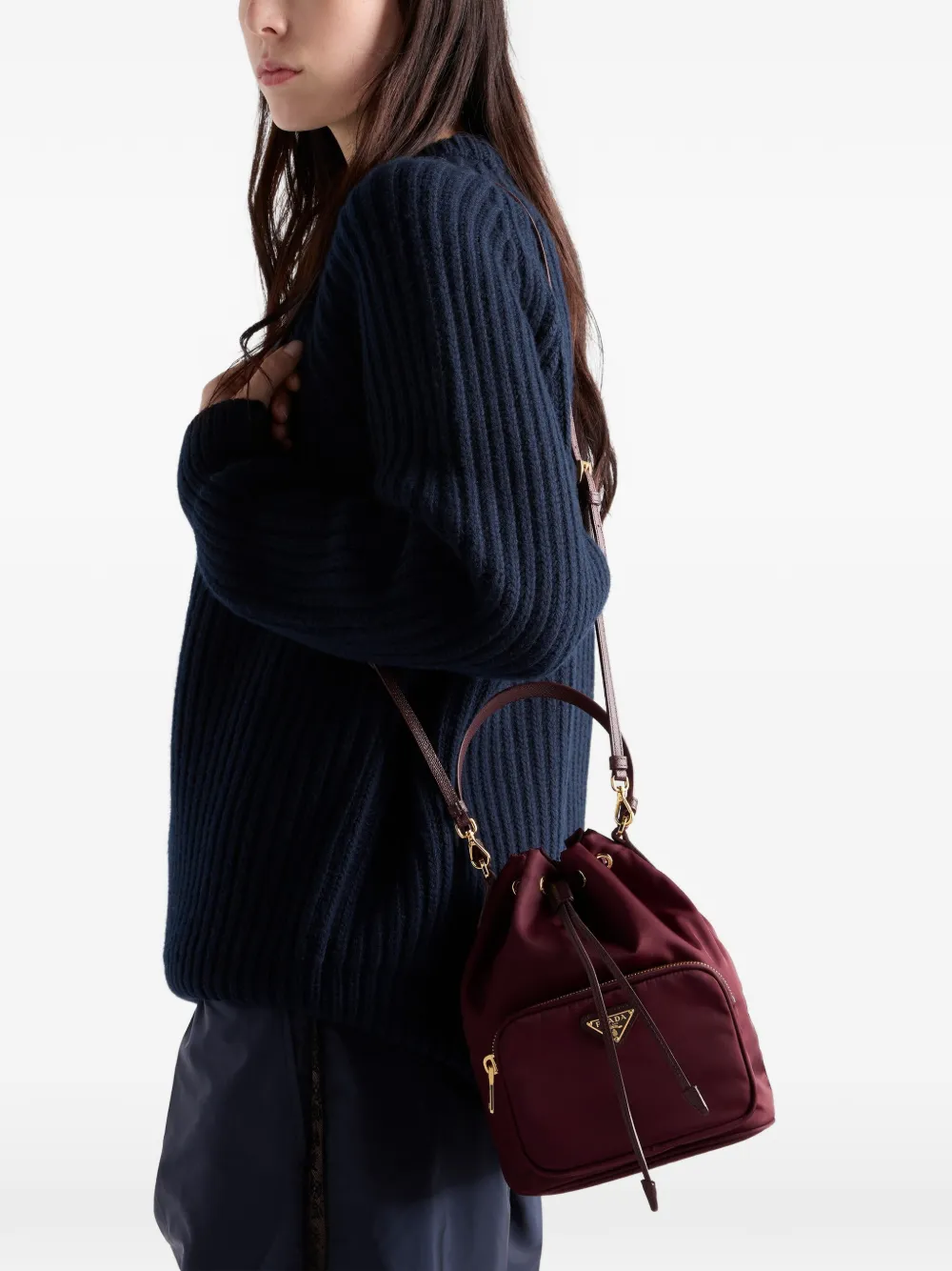 Prada Duet bucket-tas Rood