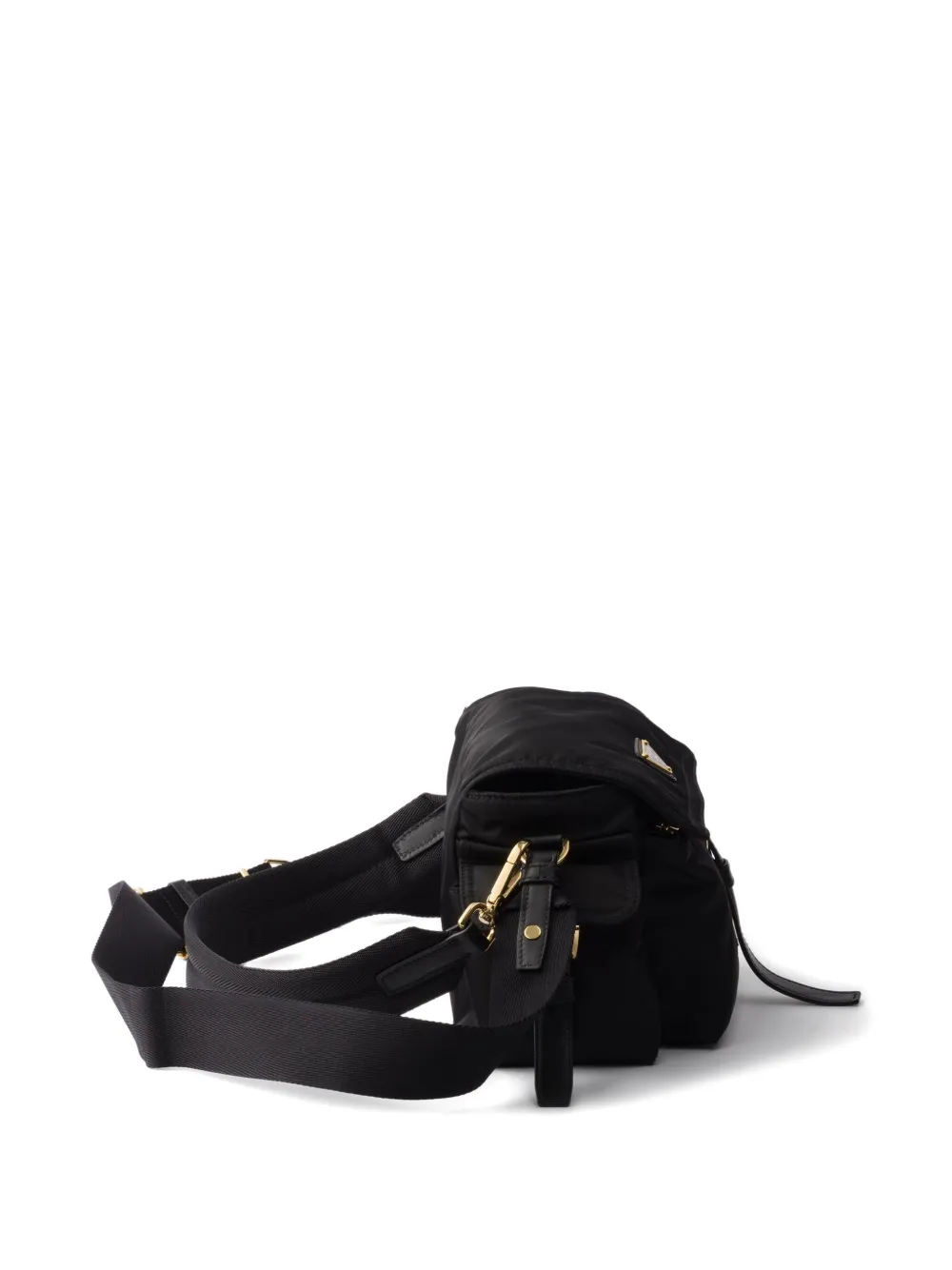 Prada medium logo-plaque shoulder bag Zwart