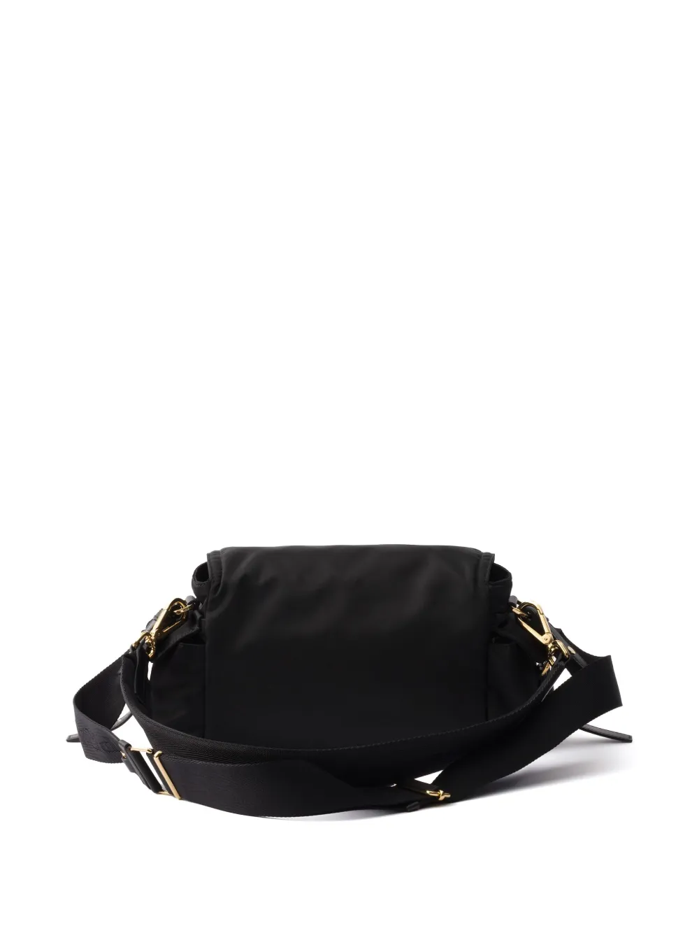 Prada medium logo-plaque shoulder bag Zwart