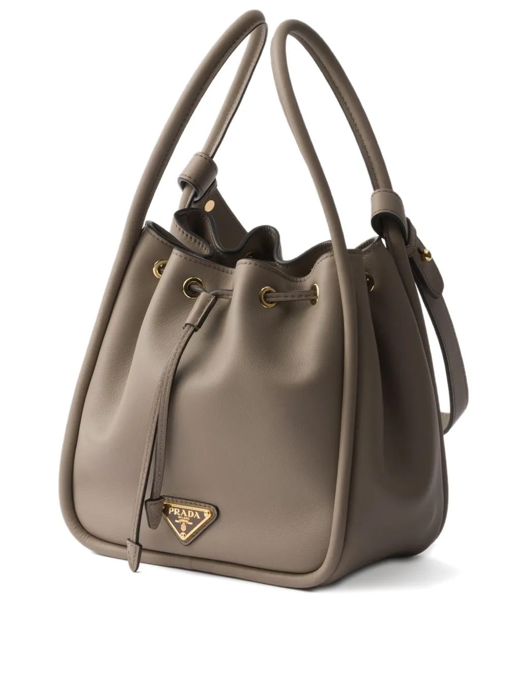 Darling leather drawstring bucket bag