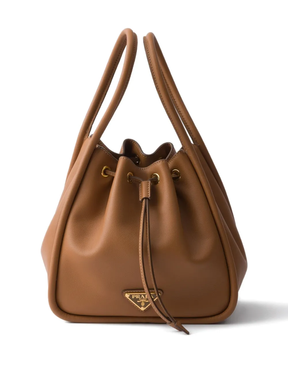 Darling leather drawstring bucket bag