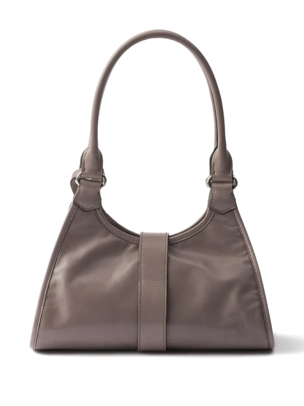 Prada small push-lock leather tote bag Grijs