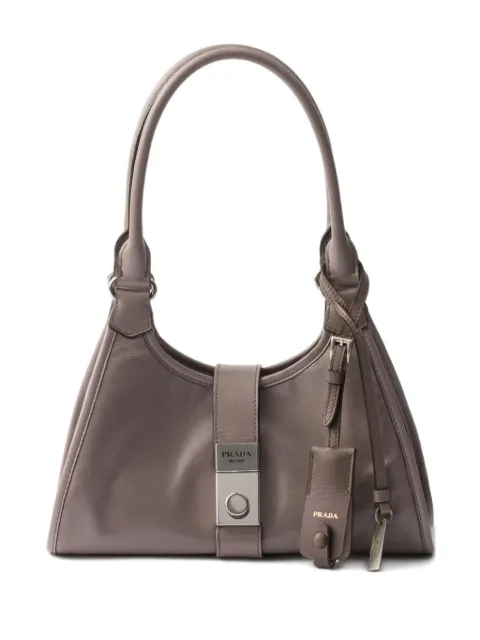 Prada tote pequeña de piel con cierre de broche