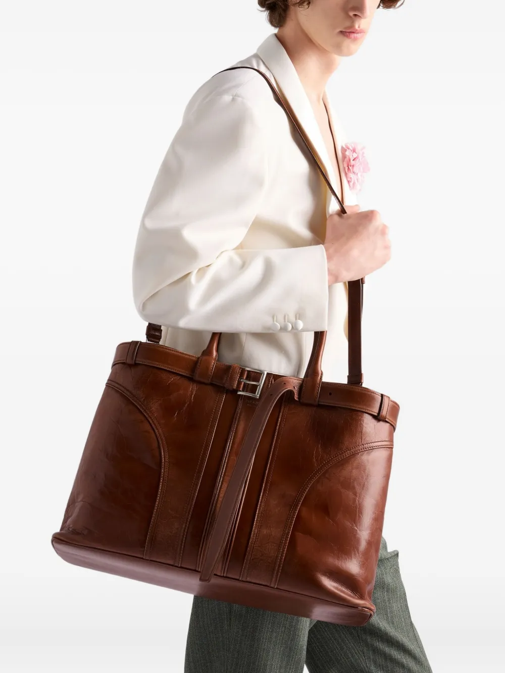 Prada Buckle leather tote bag | Image 2