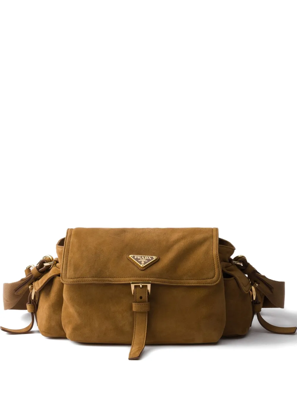 Prada medium Explore suede shoulder bag Bruin