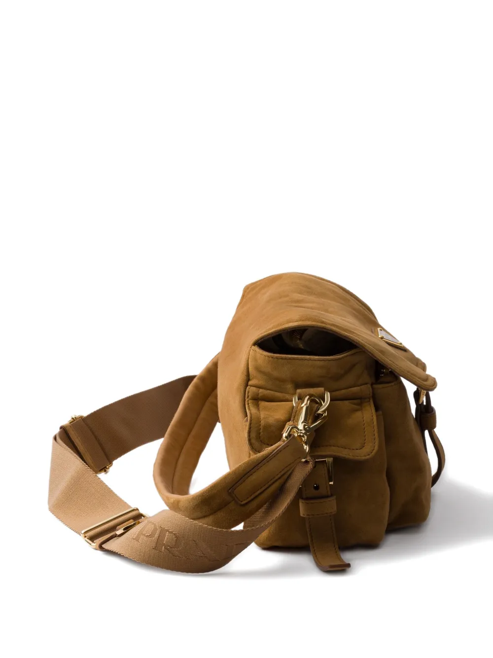 Prada medium Explore suede shoulder bag Bruin