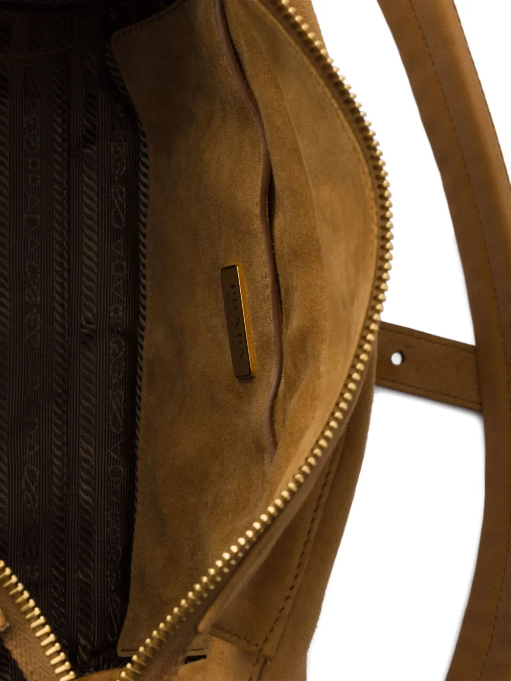 Prada medium Explore suede shoulder bag Bruin