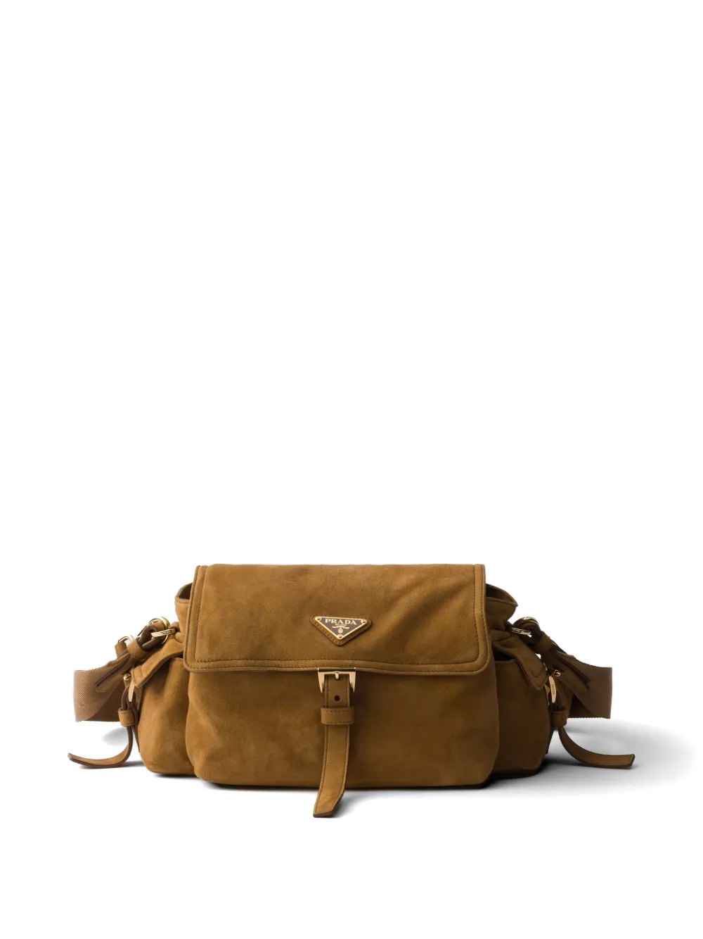 Prada medium Explore suede shoulder bag - Braun