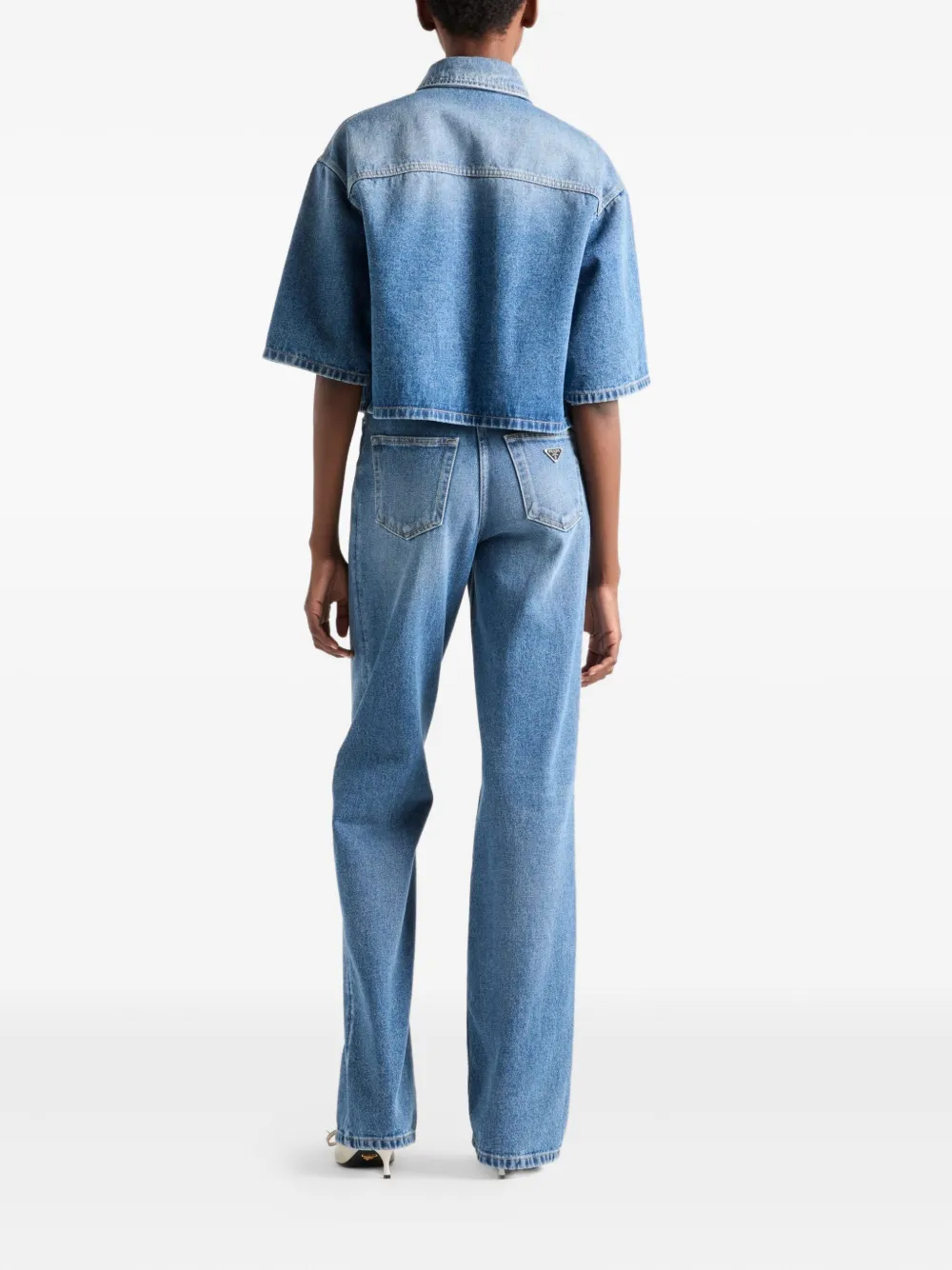 Prada Blouse met logo Blauw