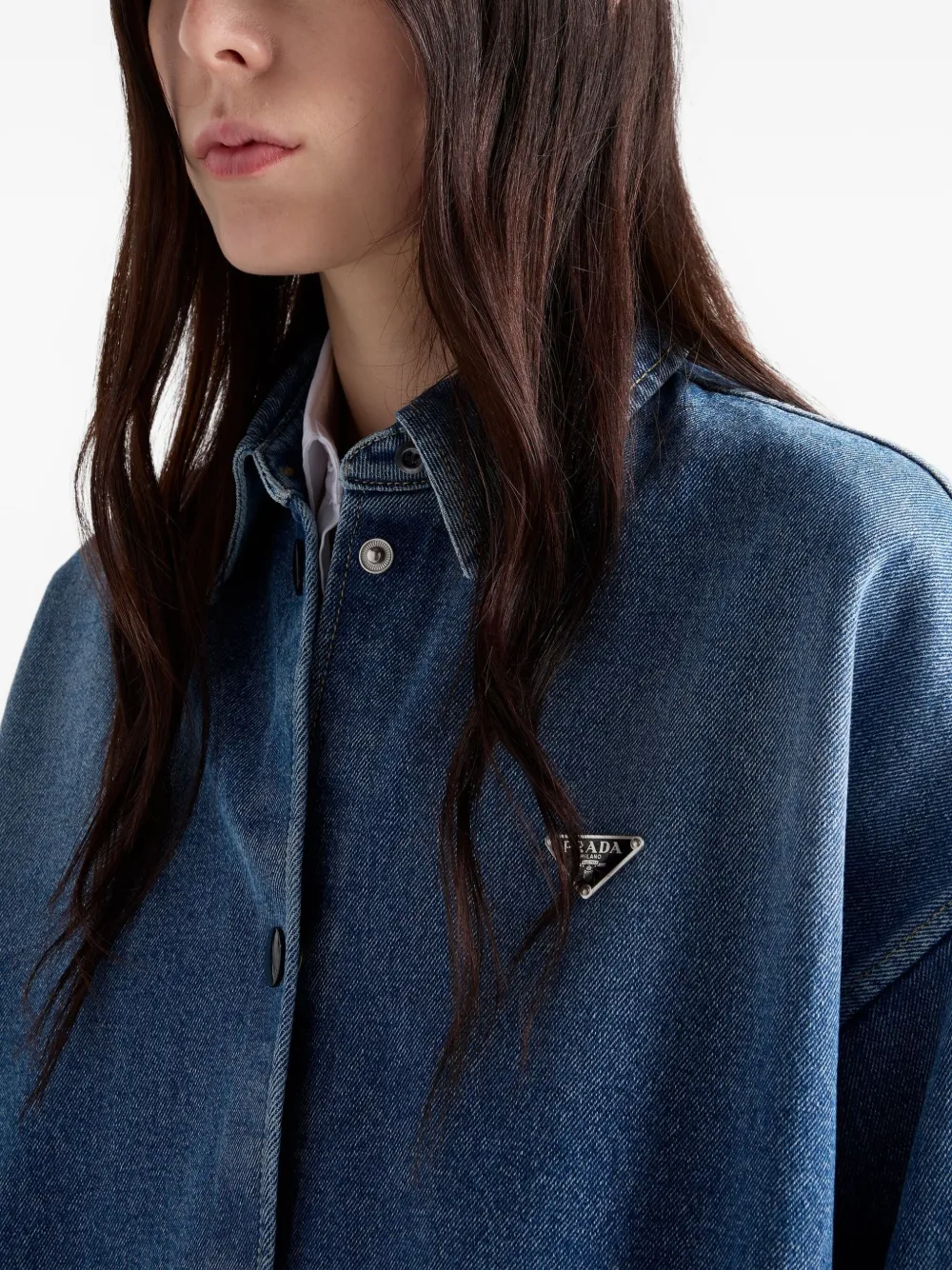 Prada Blouse met logo Blauw