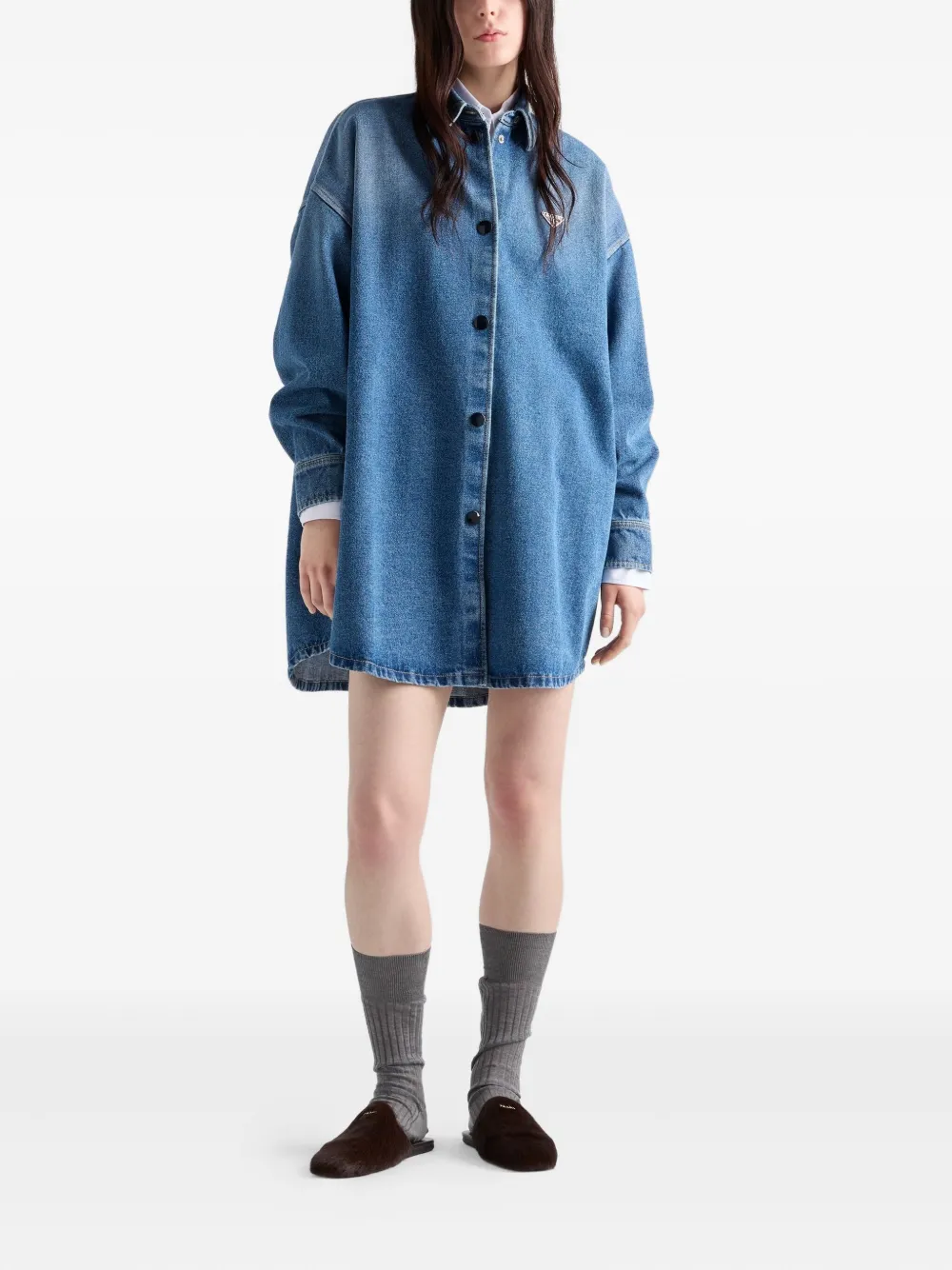 Prada Blouse met logo Blauw