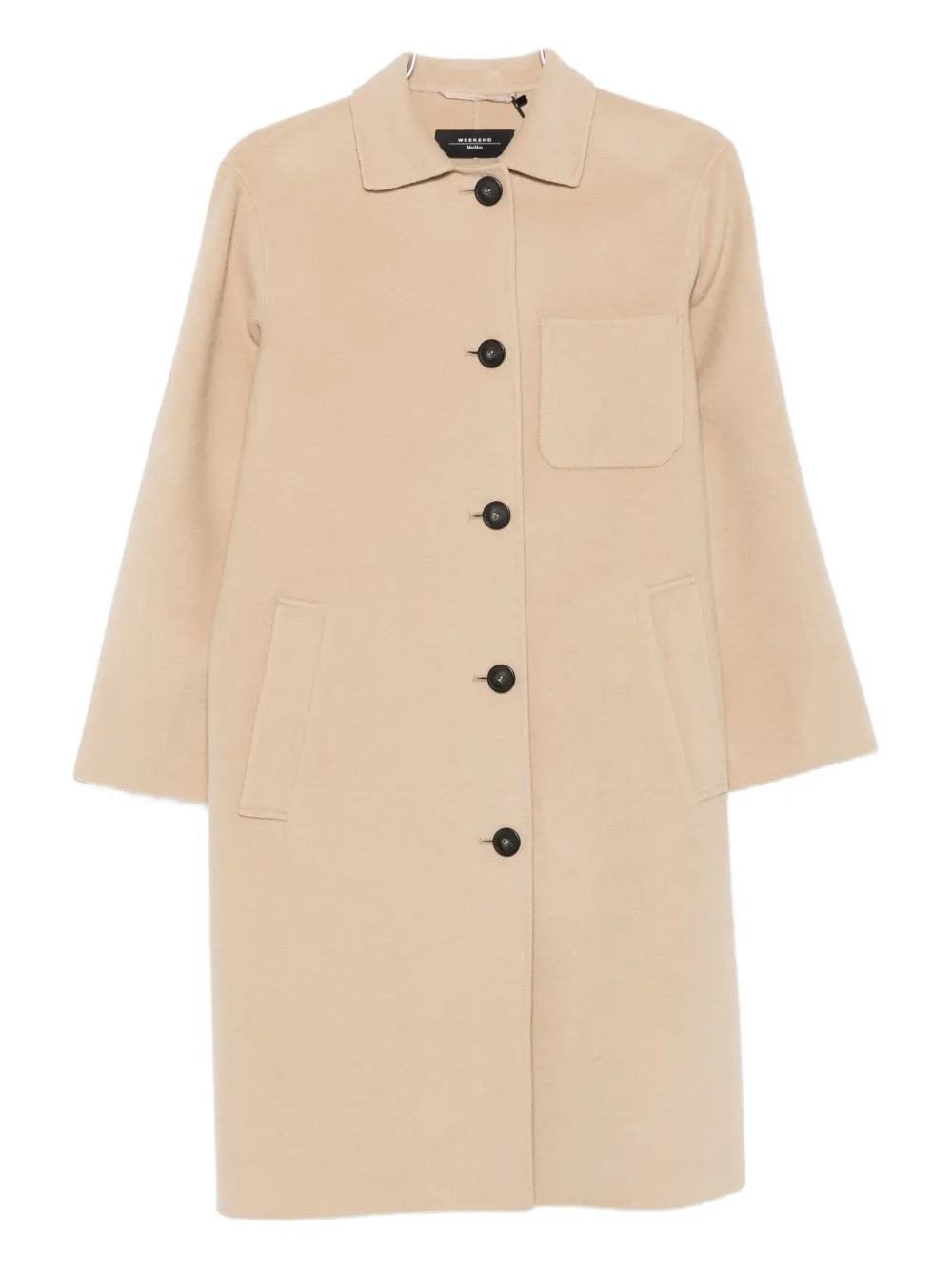 Weekend Max Mara Patch-pocket Button Coat In Neutral