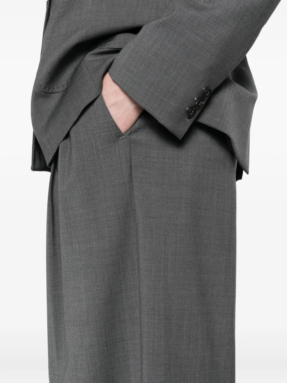 Weekend Max Mara Pleated Wide-leg Trousers In Gray