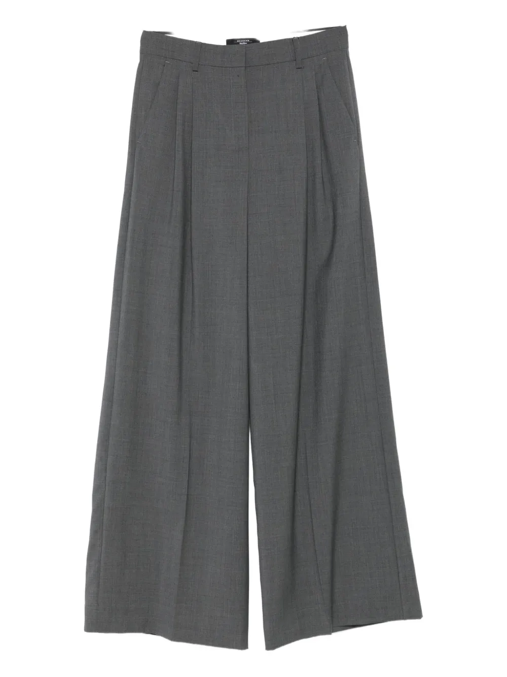 Weekend Max Mara Pleated Wide-leg Trousers In Gray