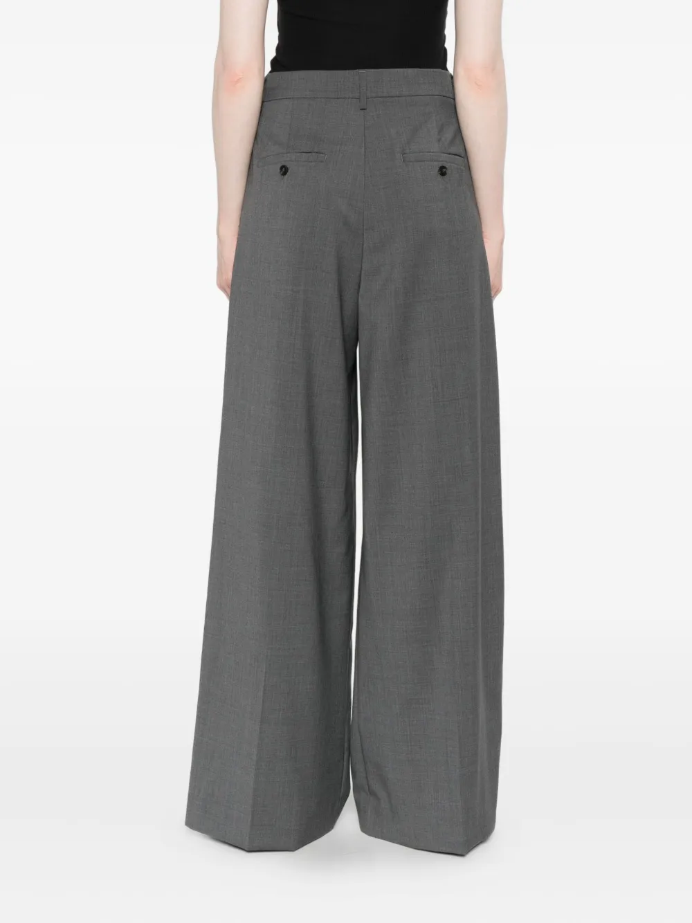 Weekend Max Mara Pleated Wide-leg Trousers In Gray