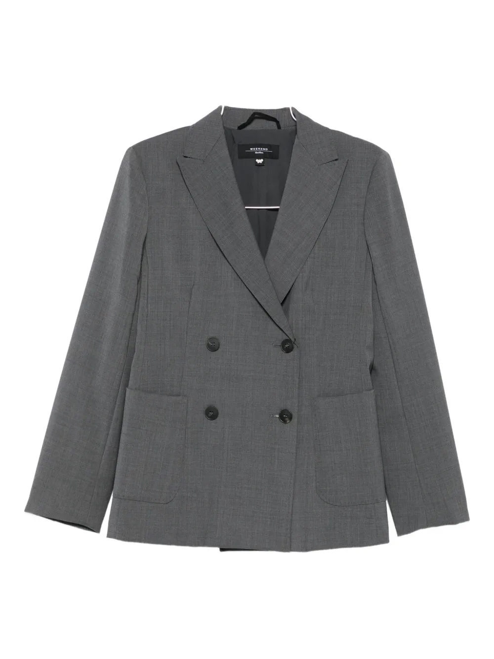 Weekend Max Mara Double-breasted Patch-pocket Jacket In Gray