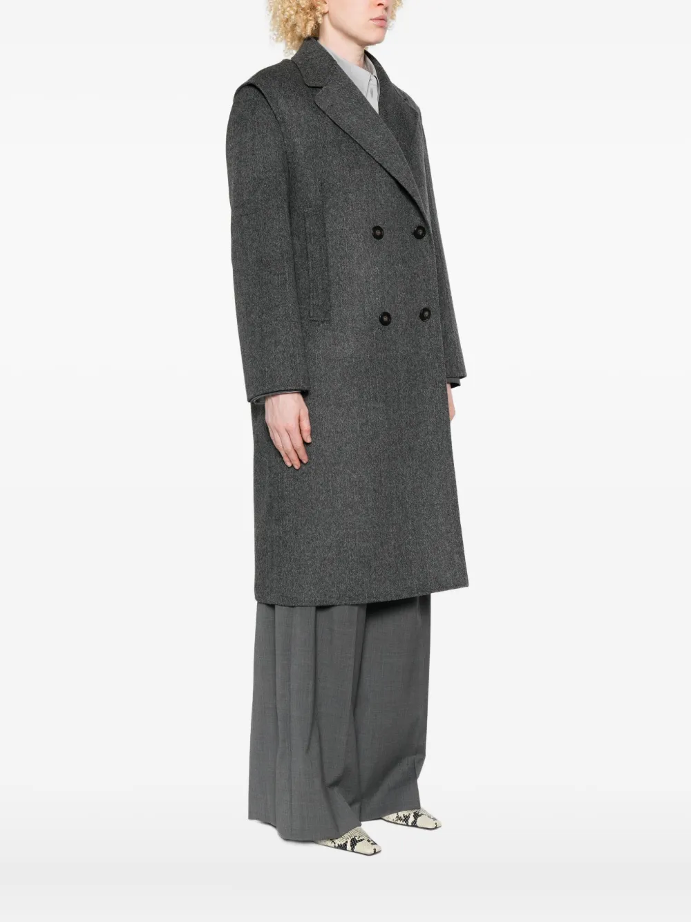 Weekend Max Mara Double-breasted Patch-pocket Jacket In Gray